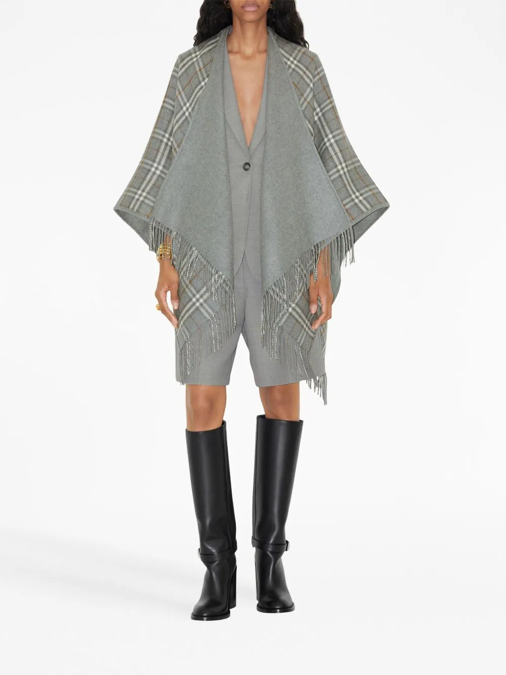 CHECK WOOL CAPE sold by Lord & Taylor product image thumbnail 2
