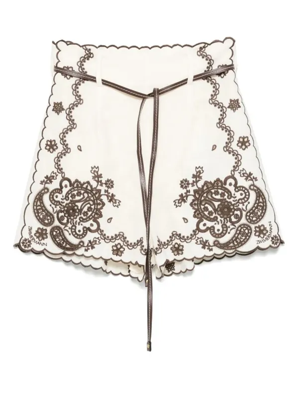 ASCENSION EMBROIDERED LINEN SHORTS sold by Lord & Taylor