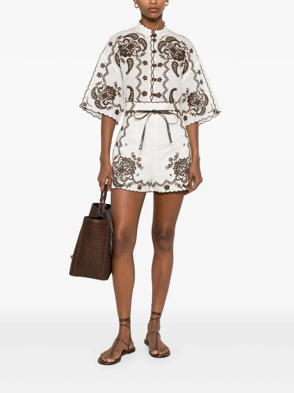 ASCENSION EMBROIDERED LINEN SHORTS sold by Lord & Taylor product image thumbnail 2