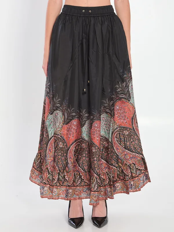 RHIANNON PRINTED SILK SKIRT sold by Lord & Taylor