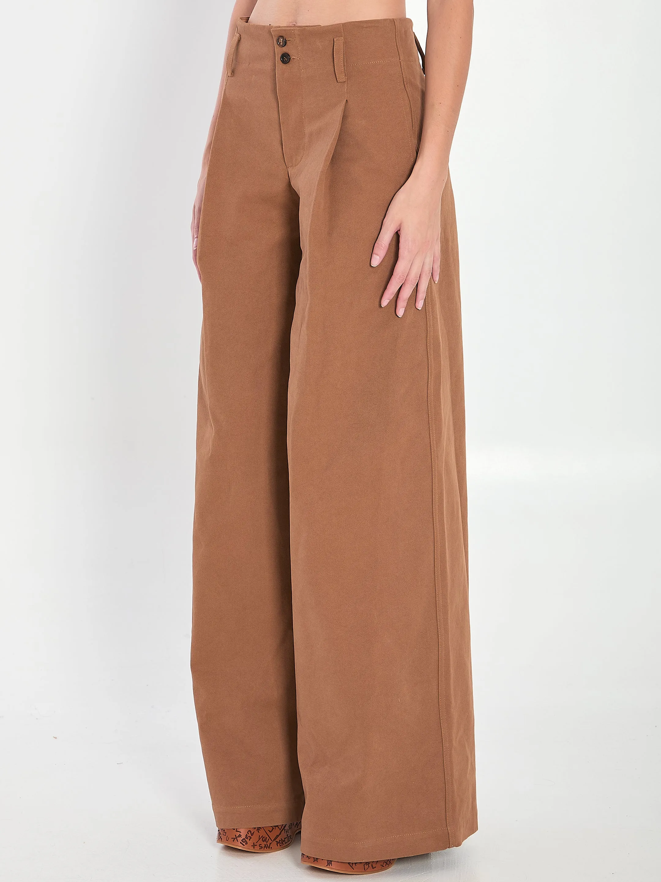 COTTON WIDE-LEG TROUSERS sold by Lord & Taylor product image thumbnail 2