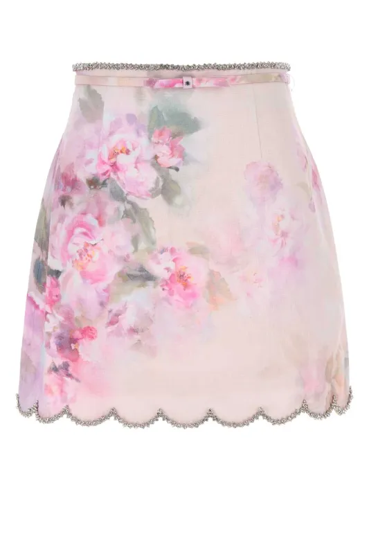 PRINTED LINEN CRUSH MINI SKIRT sold by Lord & Taylor