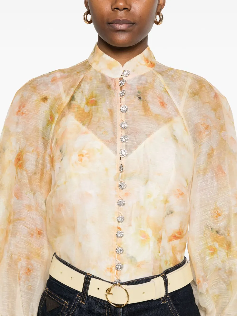 PRINTED LINEN BLEND CRUSH SHIRT sold by Lord & Taylor product image thumbnail 3