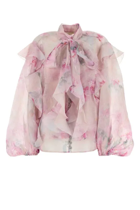 PRINTED LINEN BLEND CRUSH BLOUSE sold by Lord & Taylor