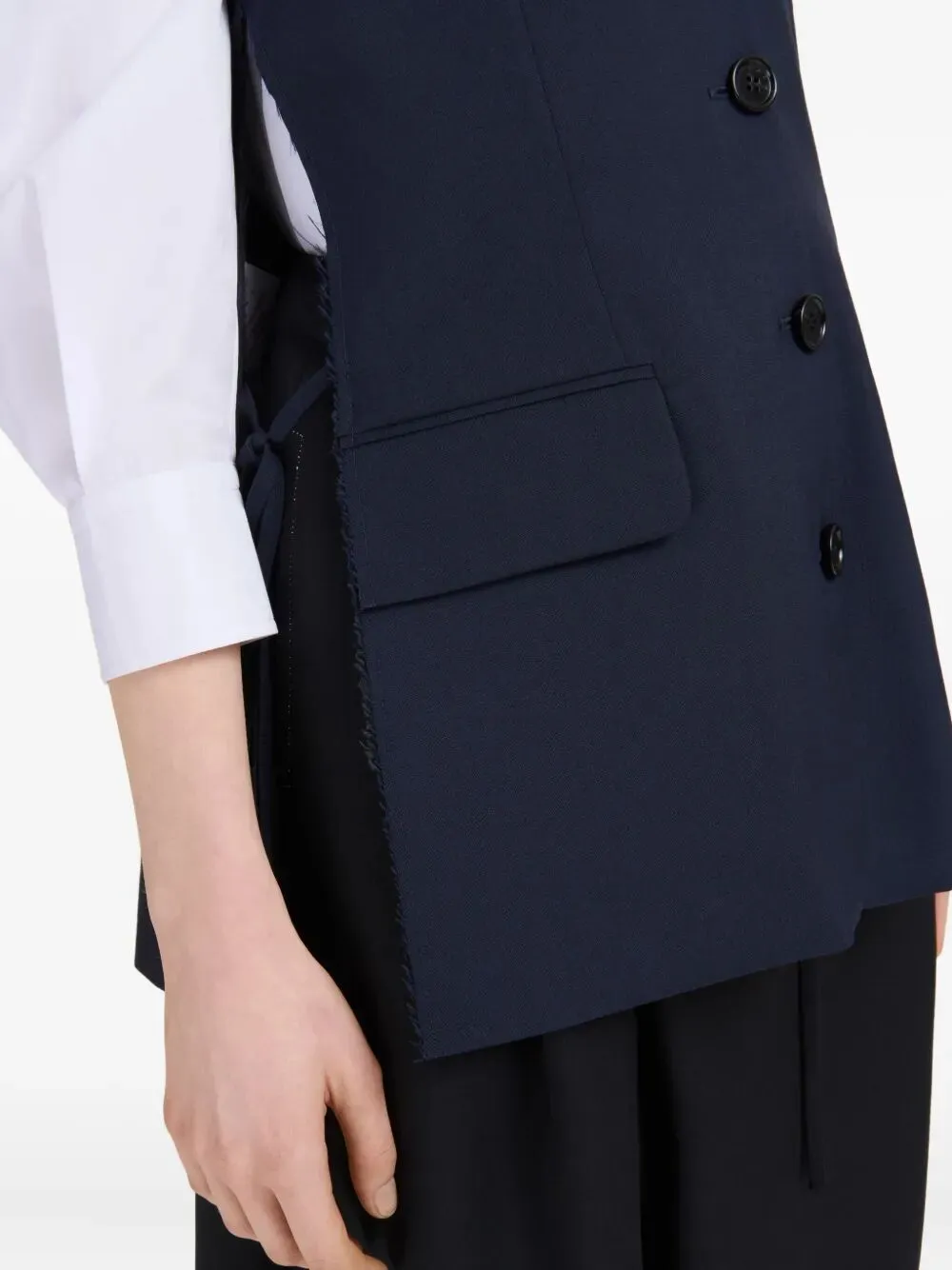 WOOL WAISTCOAT WITH SIDE SLITS sold by Lord & Taylor product image thumbnail 5