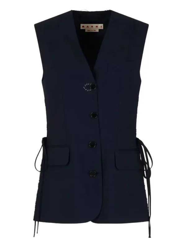 WOOL WAISTCOAT WITH SIDE SLITS sold by Lord & Taylor