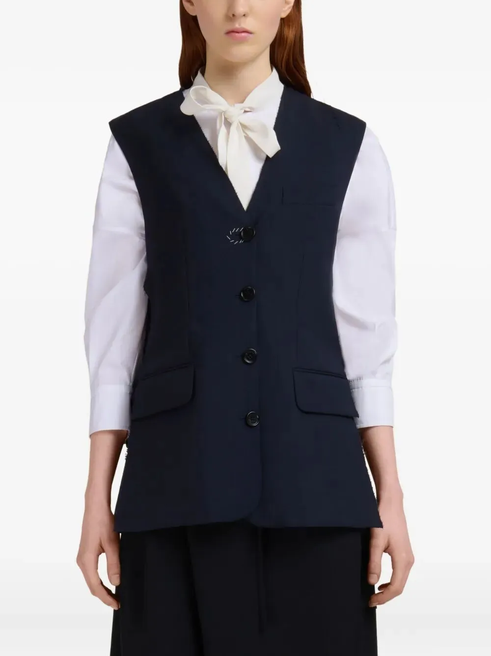 WOOL WAISTCOAT WITH SIDE SLITS sold by Lord & Taylor product image thumbnail 2