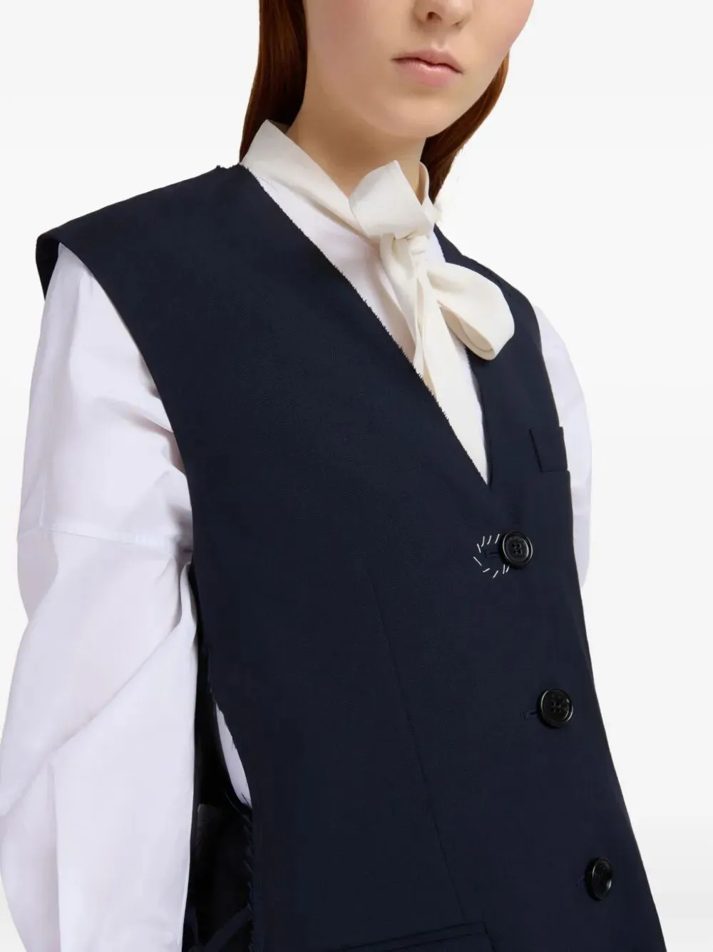 WOOL WAISTCOAT WITH SIDE SLITS sold by Lord & Taylor product image thumbnail 4