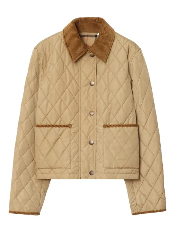 CROPPED BEIGE QUILTED NYLON JACKET sold by Lord & Taylor