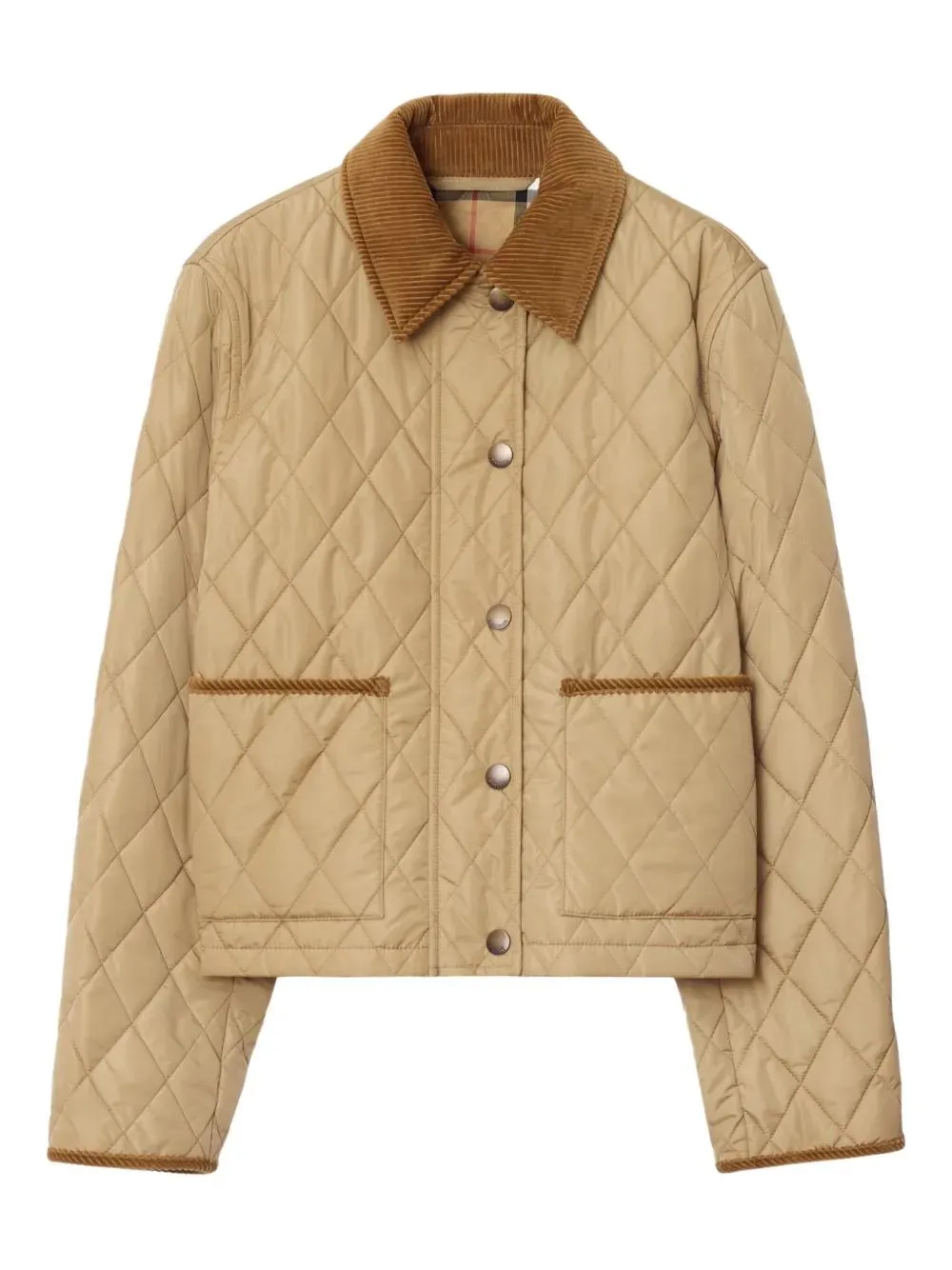 CROPPED BEIGE QUILTED NYLON JACKET sold by Lord & Taylor