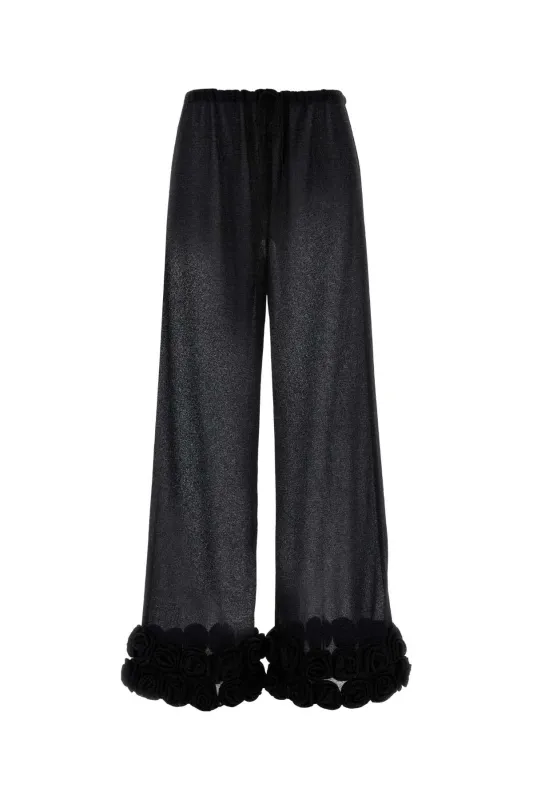 BLACK NYLON WIDE-LEG PANT sold by Lord & Taylor