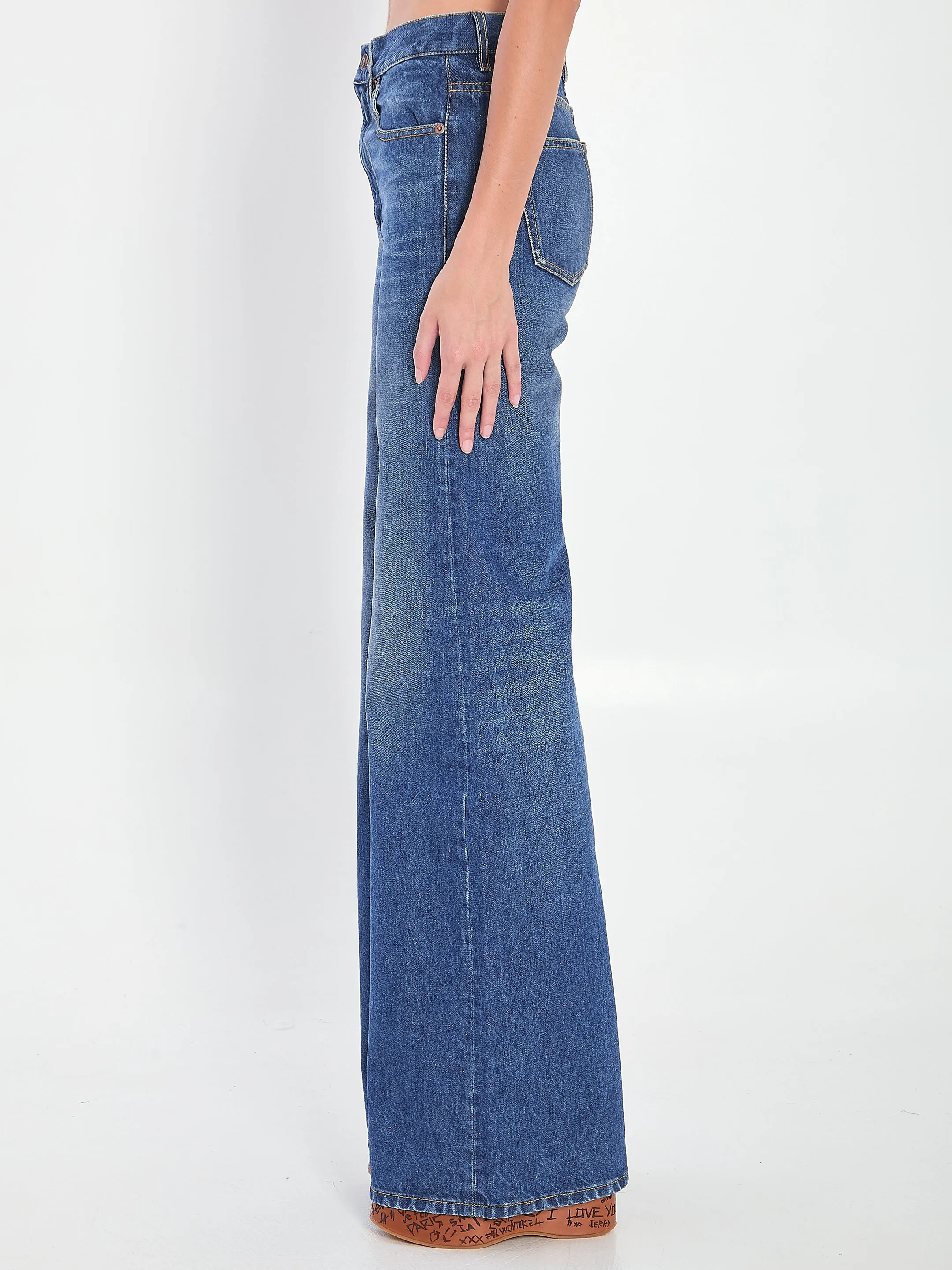 WIDE-LEG JEANS sold by Lord & Taylor product image thumbnail 3