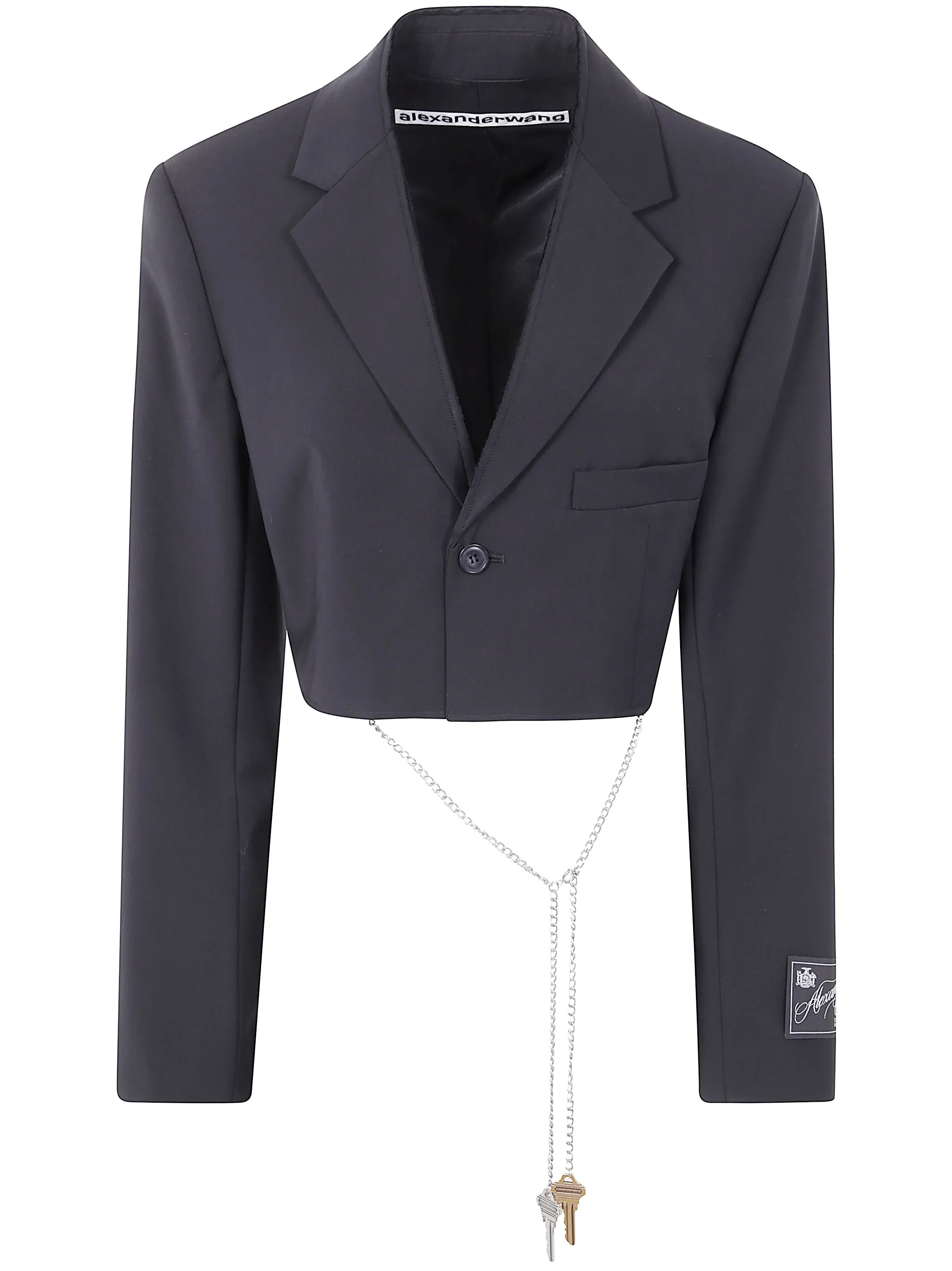 CROPPED BLAZER WITH CHAIN sold by Lord & Taylor