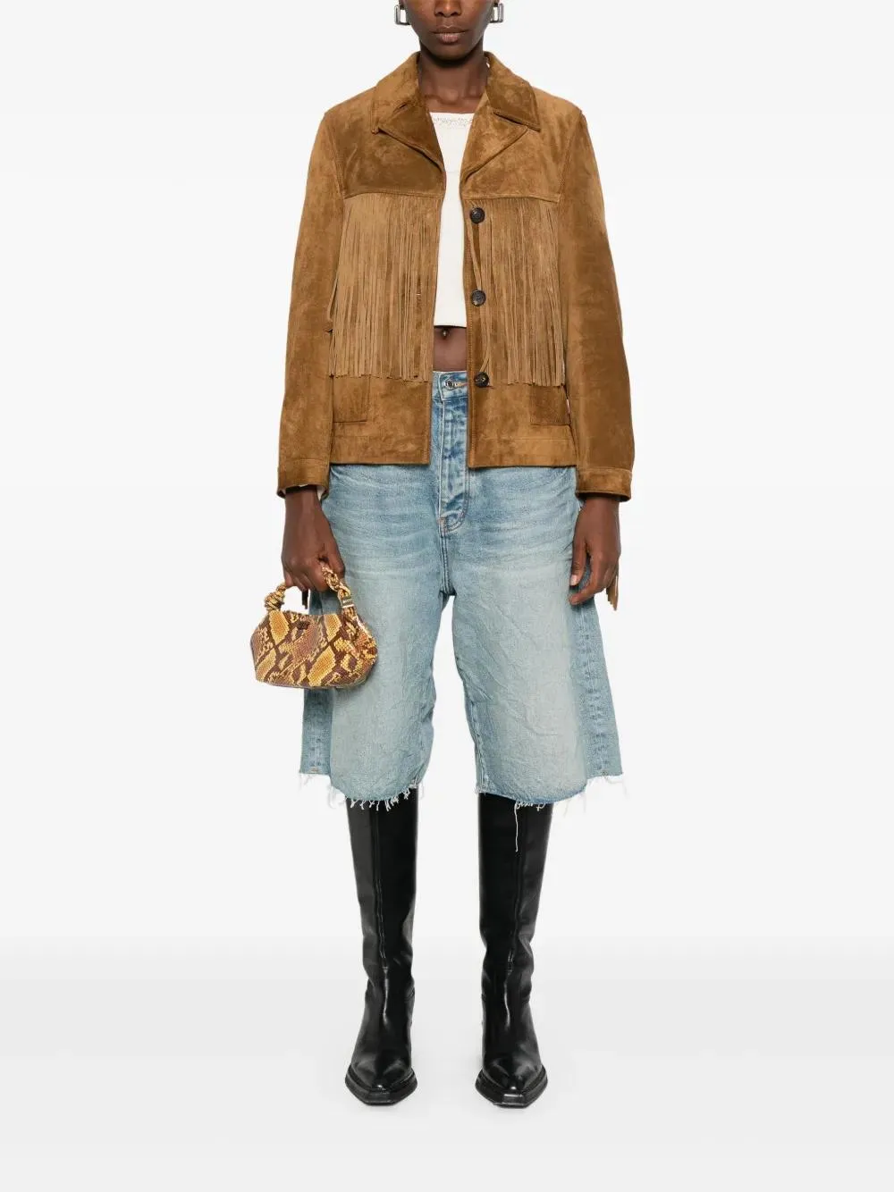 "JOURNEY W`S" JACKET WITH FRINGES IN WAXED CALF LEATHER sold by Lord & Taylor product image thumbnail 2
