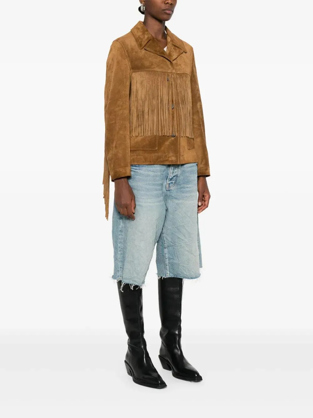 "JOURNEY W`S" JACKET WITH FRINGES IN WAXED CALF LEATHER sold by Lord & Taylor product image thumbnail 3