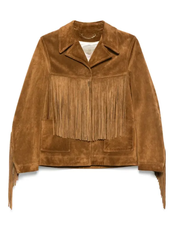"JOURNEY W`S" JACKET WITH FRINGES IN WAXED CALF LEATHER sold by Lord & Taylor