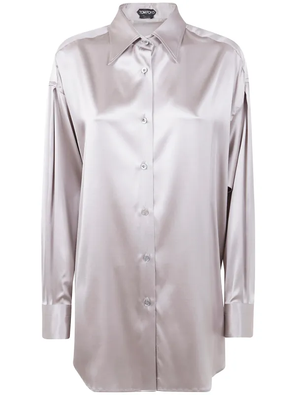 STRETCH SILK SATIN RELAXED FIT SHIRT sold by Lord & Taylor