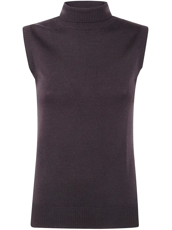 TURTLE NECK SLEEVES LESS WOVEN "VERTIGO" TOP sold by Lord & Taylor