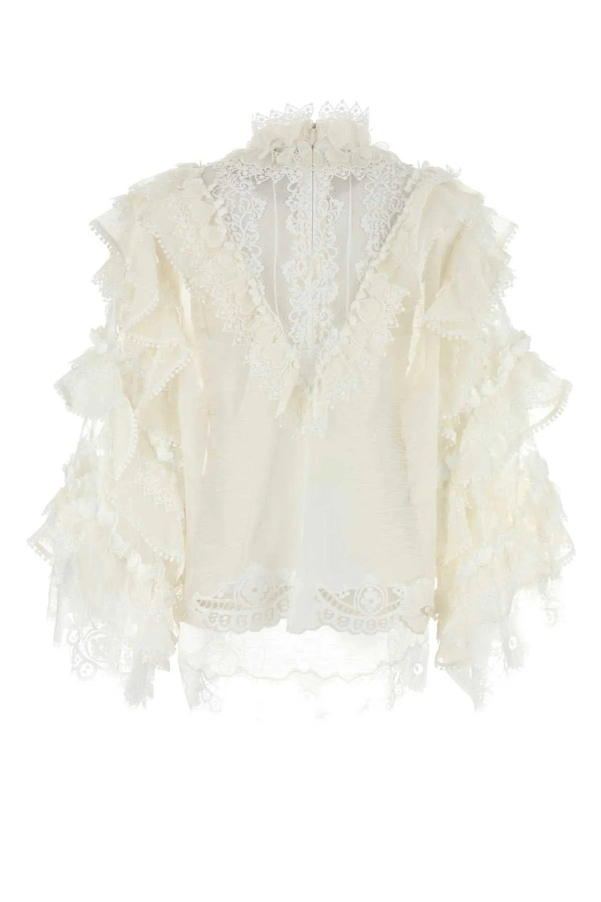 WHITE LINEN BLEND CRUSH BLOUSE sold by Lord & Taylor product image thumbnail 2