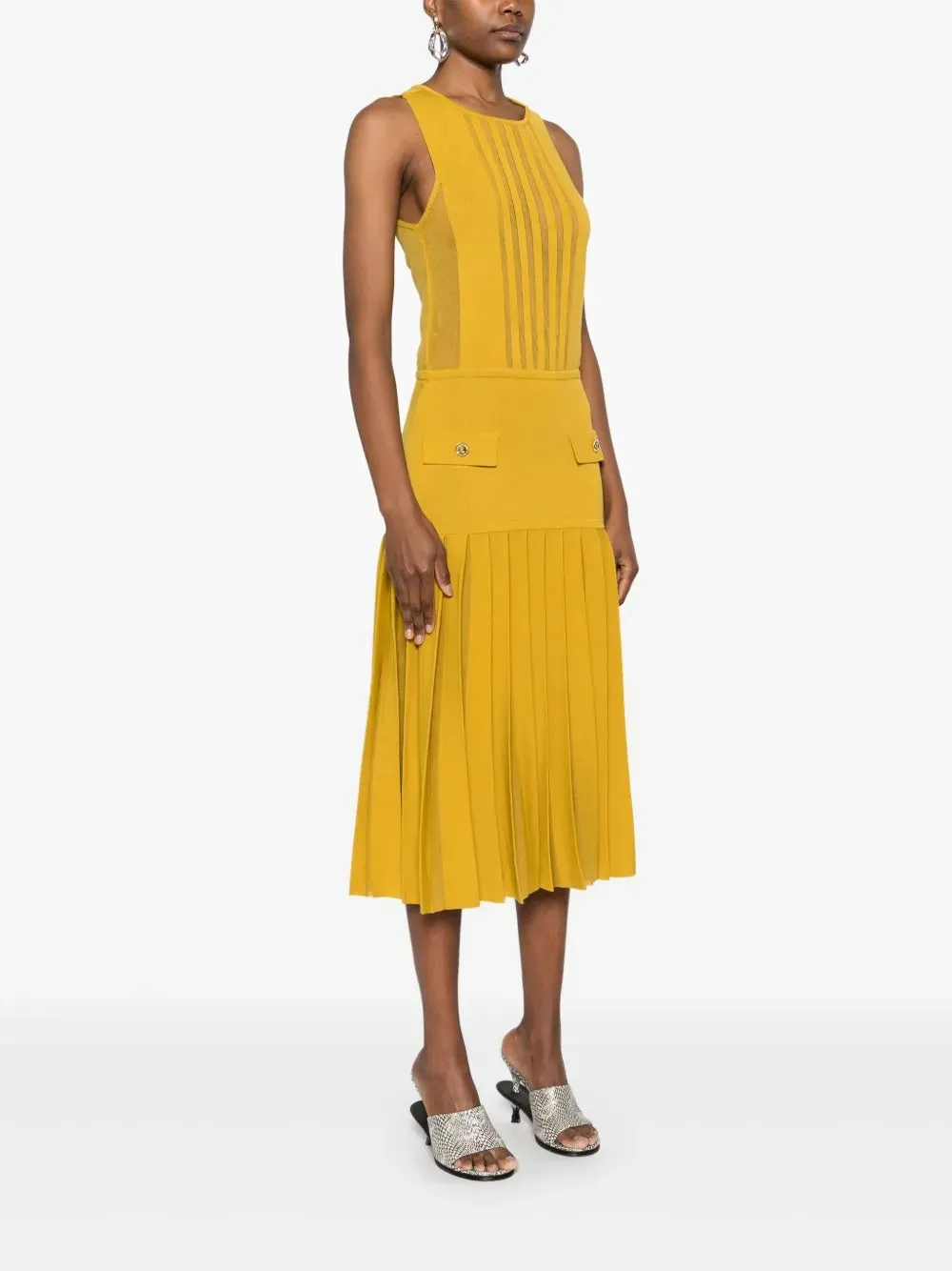 ELISABETTA FRANCHI SEMI SHEER-PANEL KNITTED MIDI DRESS sold by Lord & Taylor product image thumbnail 4