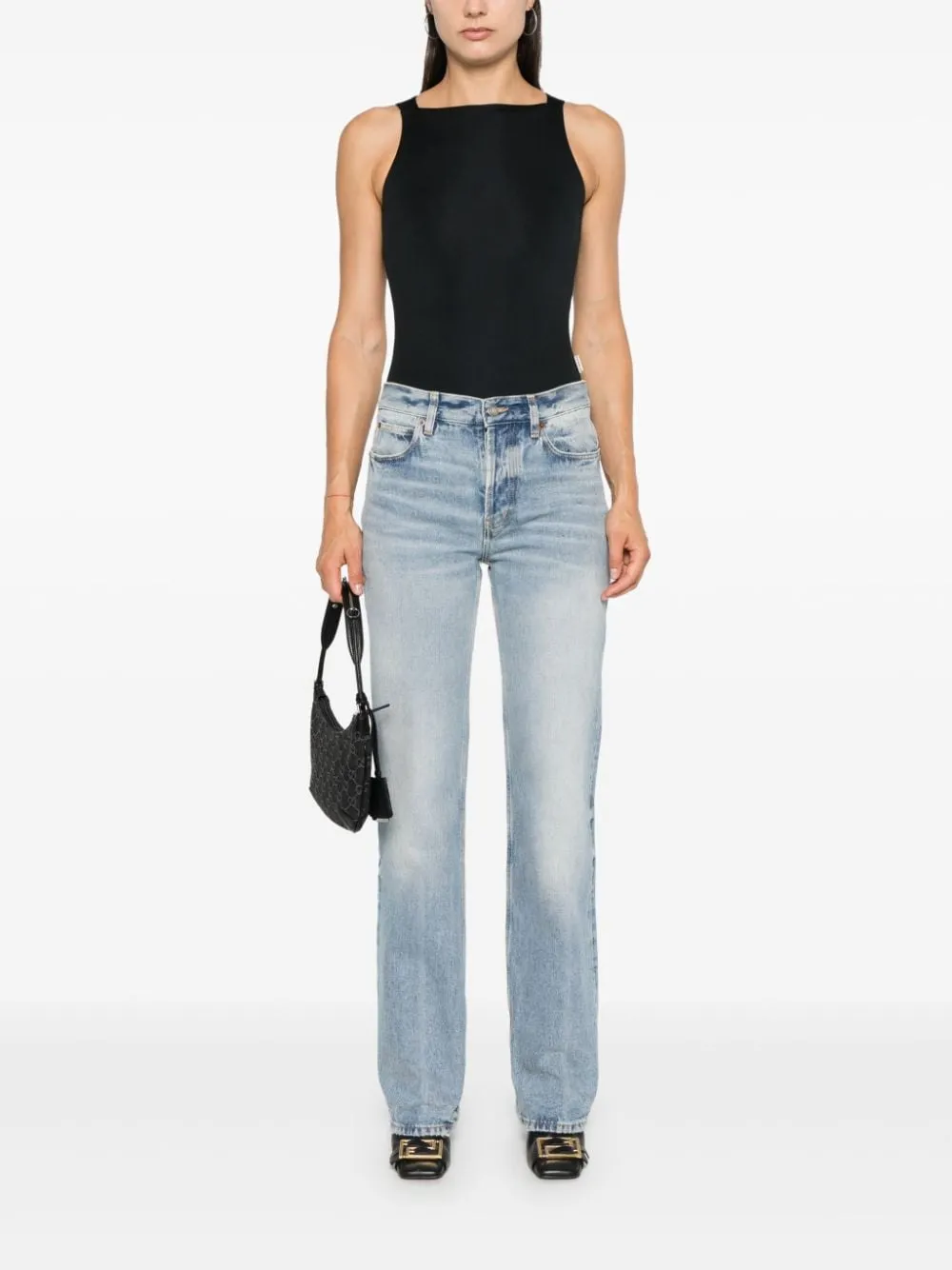 LOW-RISE STRAIGHT-LEG JEANS sold by Lord & Taylor product image thumbnail 4