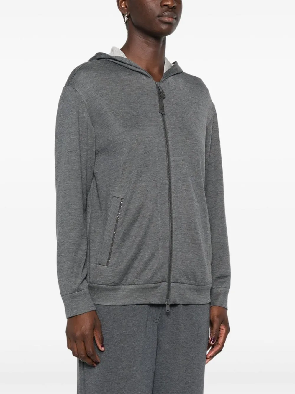 COTTON AND SILK BLEND HOODIE sold by Lord & Taylor product image thumbnail 3