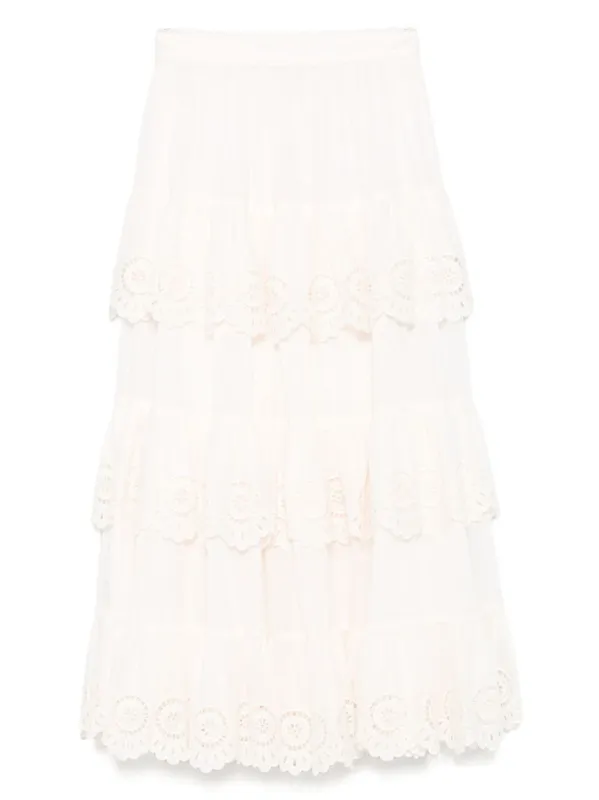 LUCKY EMBROIDERED MIDI SKIRT sold by Lord & Taylor