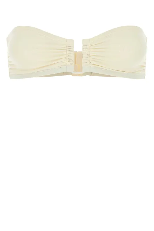 IVORY STRETCH NYLON SHOW BIKINI TOP sold by Lord & Taylor