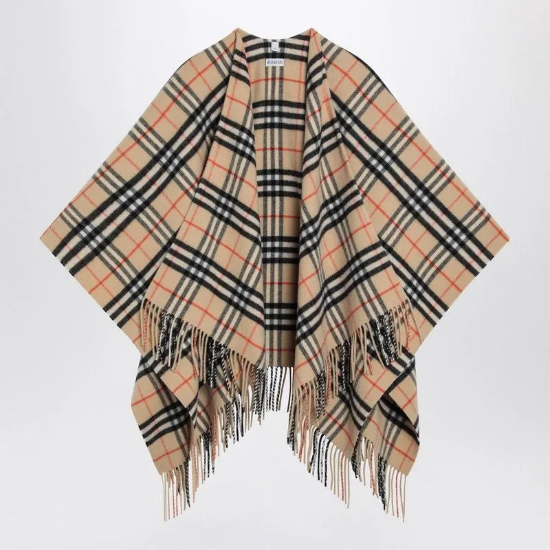 CHECK PATTERN WOOL AND CASHMERE CAPE sold by Lord & Taylor