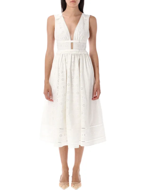 COTTON BRODERIE MIDI DRESS sold by Lord & Taylor