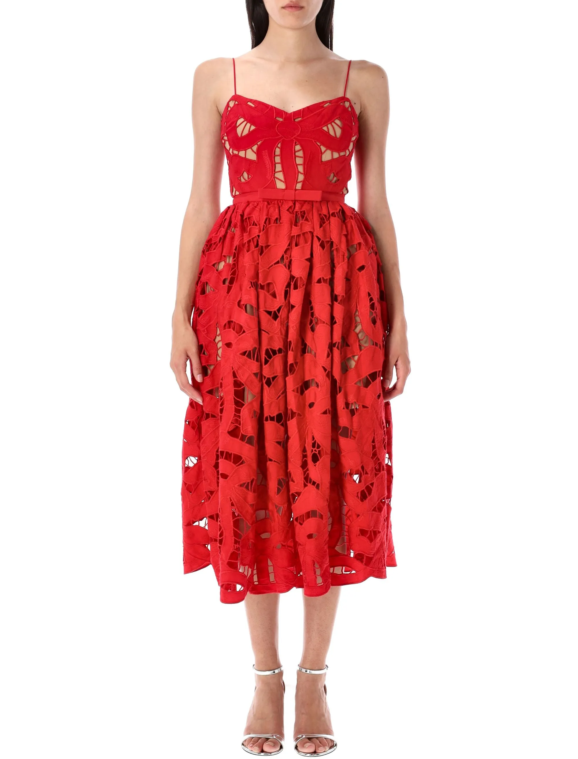 BOW EMBROIDERY MIDI DRESS sold by Lord & Taylor