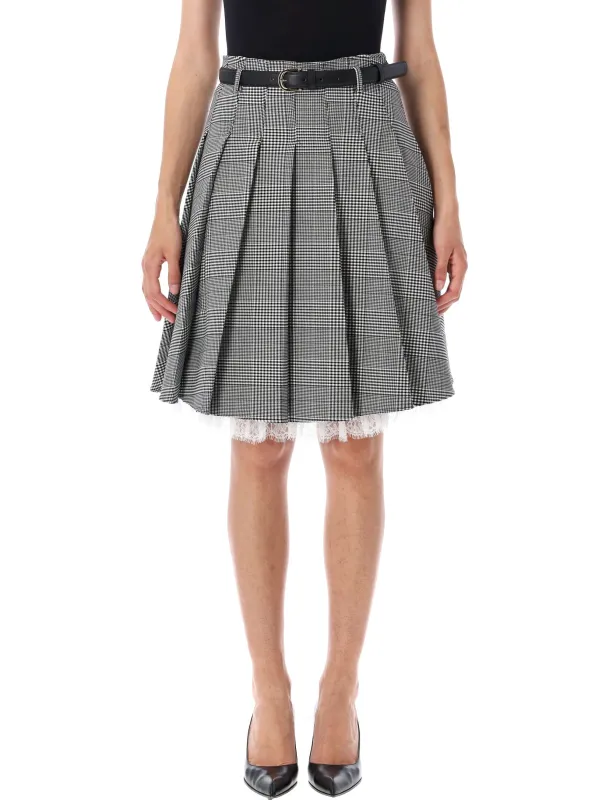 PLEATED MIDI SKIRT PRINCE OF WALES sold by Lord & Taylor