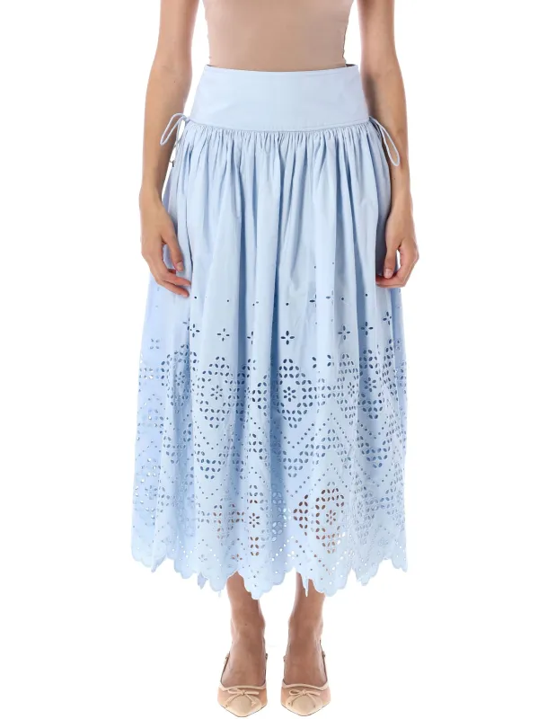 COTTON BRODERIE MIDI SKIRT sold by Lord & Taylor