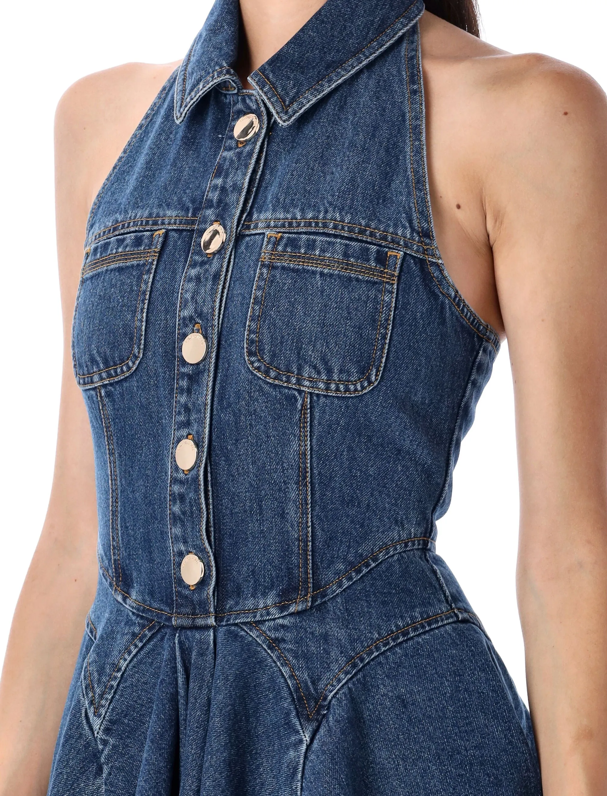 DENIM SLEEVLES MINI DRESS sold by Lord & Taylor product image thumbnail 3