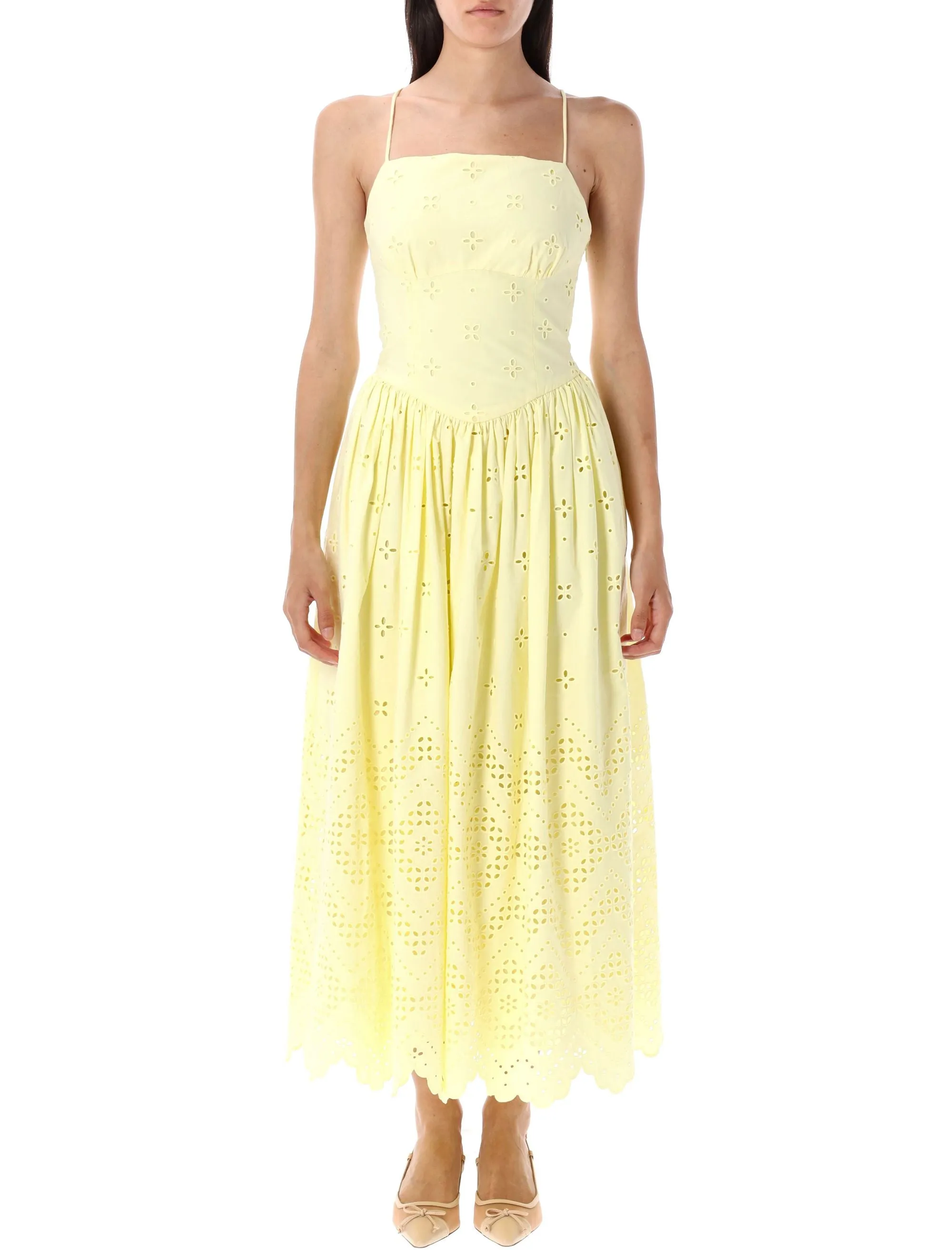 COTTON BRODERIE MIDI DRESS sold by Lord & Taylor