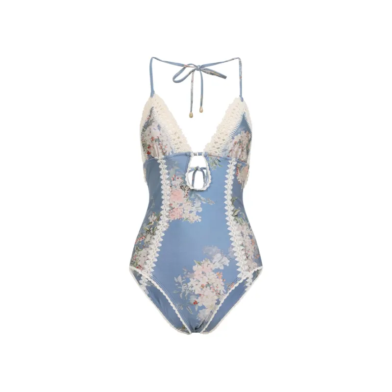 CASCADIAN KEYHOLE CROCHET ONE-PIECE sold by Lord & Taylor