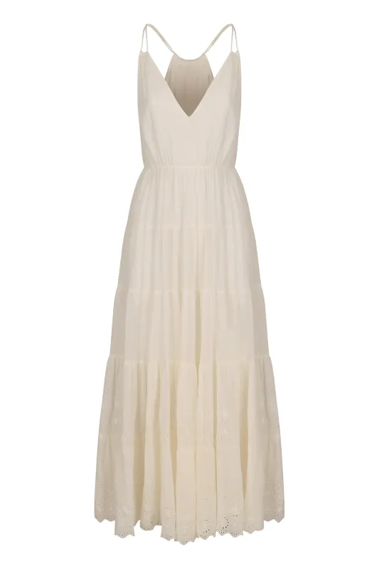 COTTON AND SILK CRÉPON MAXI-DRESS sold by Lord & Taylor