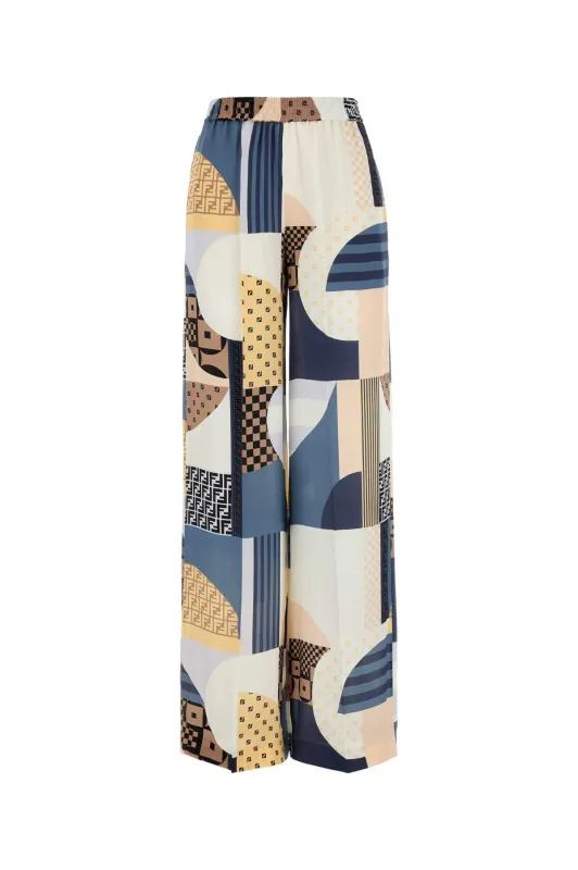 PATCHWORK PRINT SILK FLOWING PYJAMA TROUSERS sold by Lord & Taylor