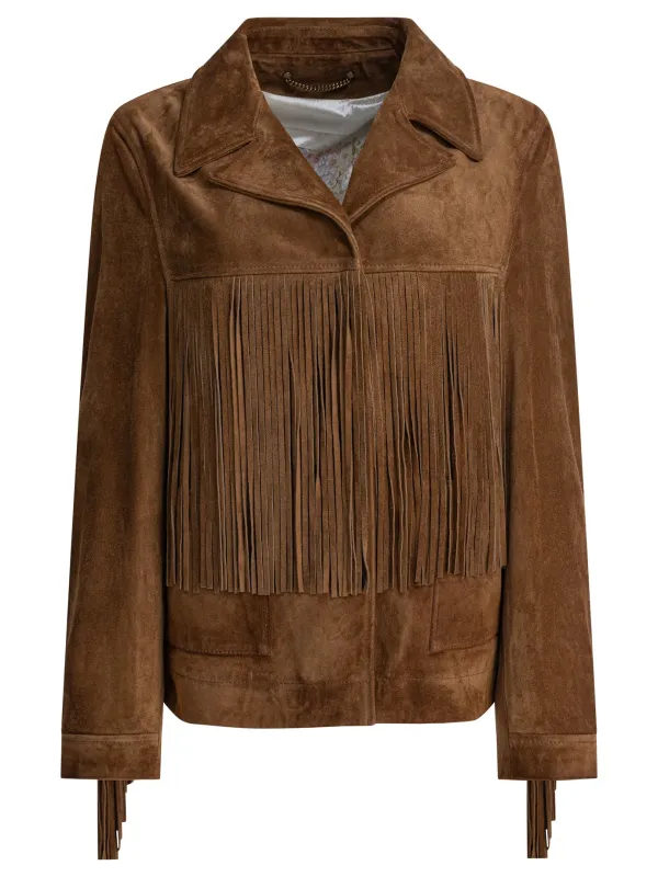 JOURNEY W'S JACKET WITH FRINGES IN WAXED CALF LEATHER sold by Lord & Taylor