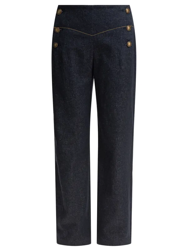 BLUE VISCOSE TROUSERS sold by Lord & Taylor