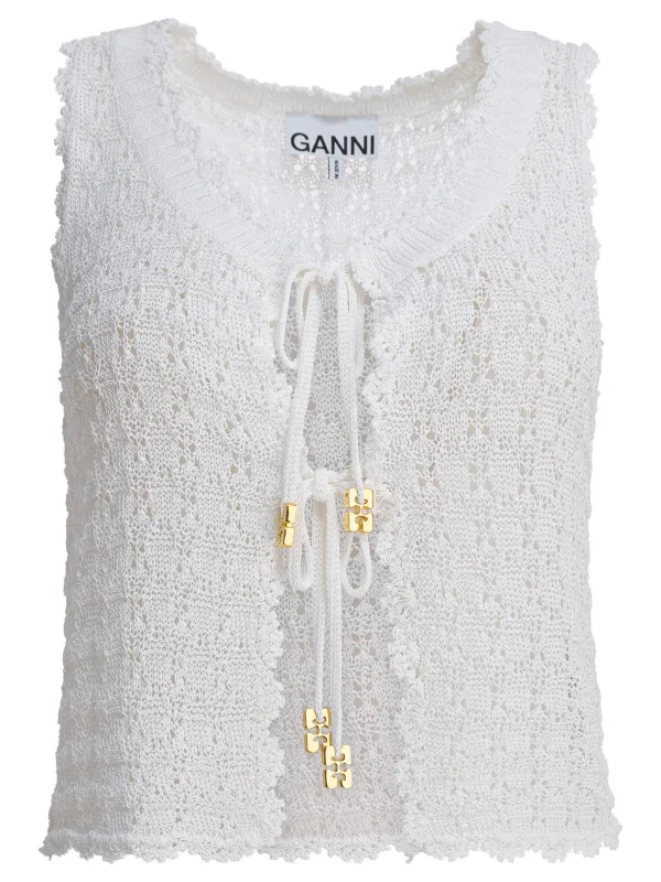 WHITE RECYCLED POLYAMIDE TOP sold by Lord & Taylor