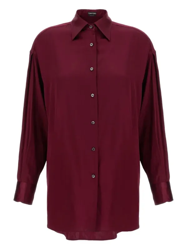 STRETCH SILK SATIN RELAXED FIT SHIRT sold by Lord & Taylor