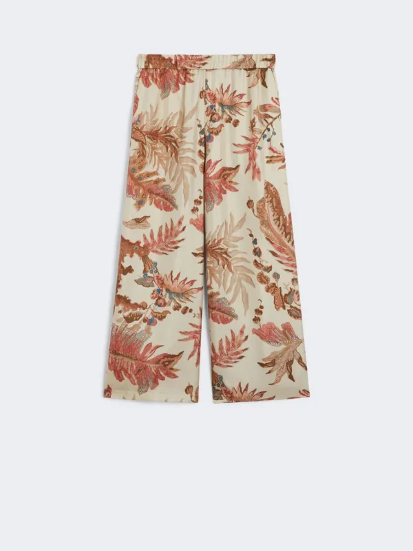 TEMIDE - PRINTED SILK TWILL TROUSERS sold by Lord & Taylor