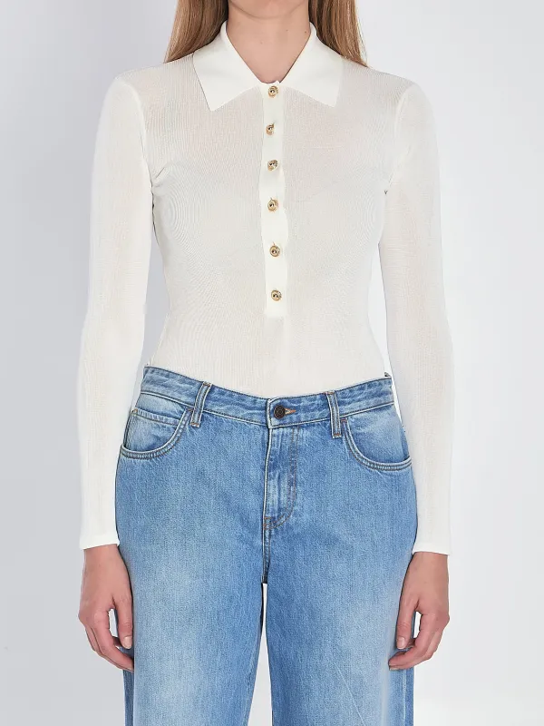 WHITE VISCOSE BODYSUIT sold by Lord & Taylor