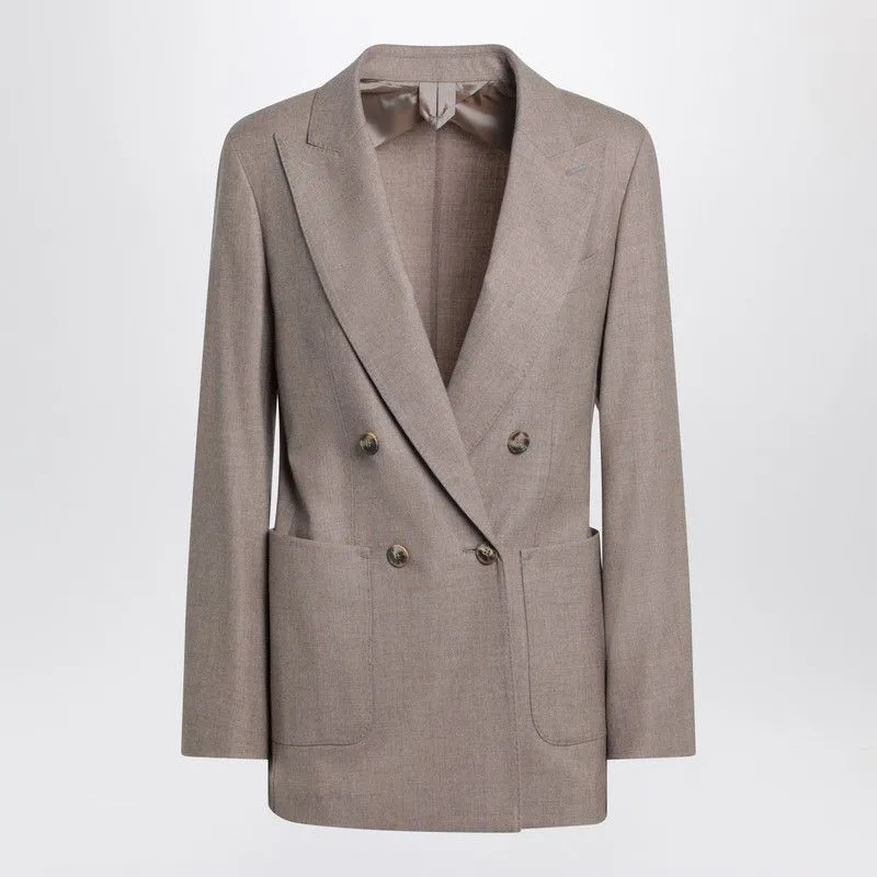 DOUBLE-BREASTED CASHMERE JACKET IN DOVE COLOR sold by Lord & Taylor