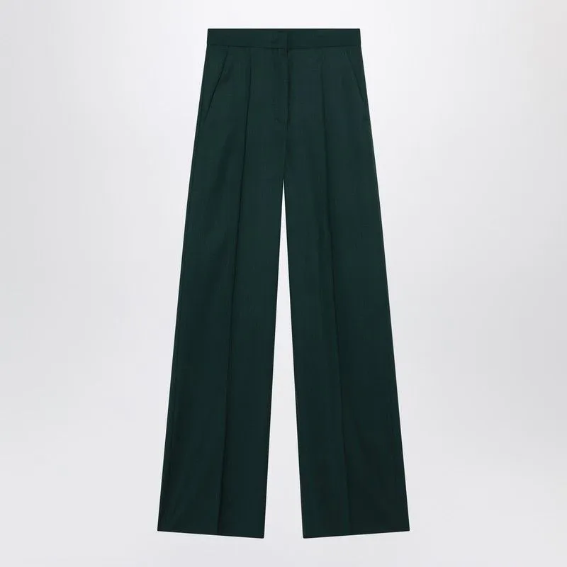 GREEN STRAIGHT TROUSERS IN WOOL sold by Lord & Taylor