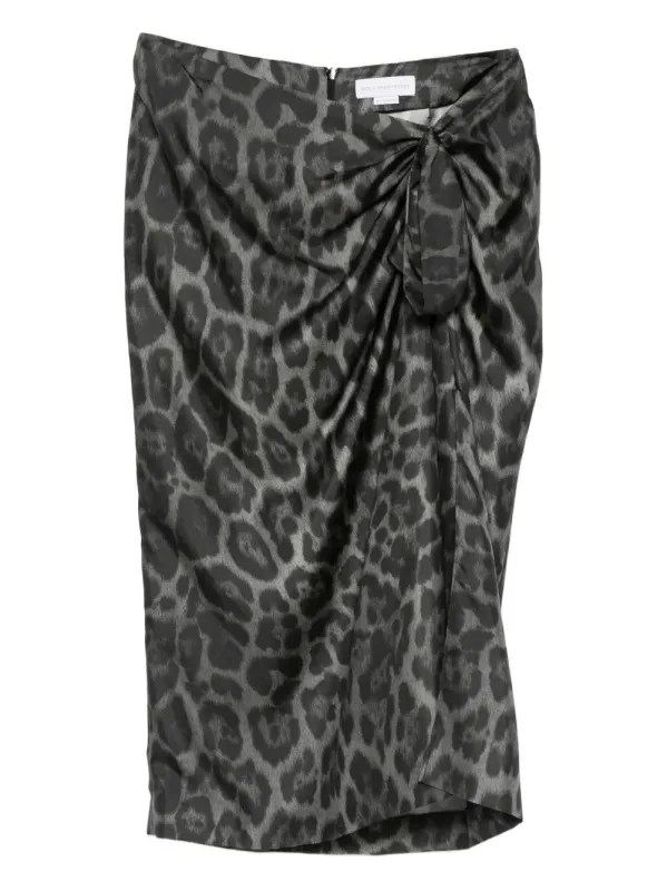 GONNA MIDI LEOPARDATA CON NODO sold by Lord & Taylor