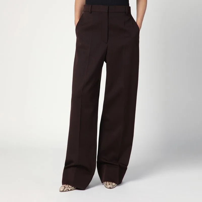 STRAIGHT LEG TROUSERS IN PLUM WOOL sold by Lord & Taylor