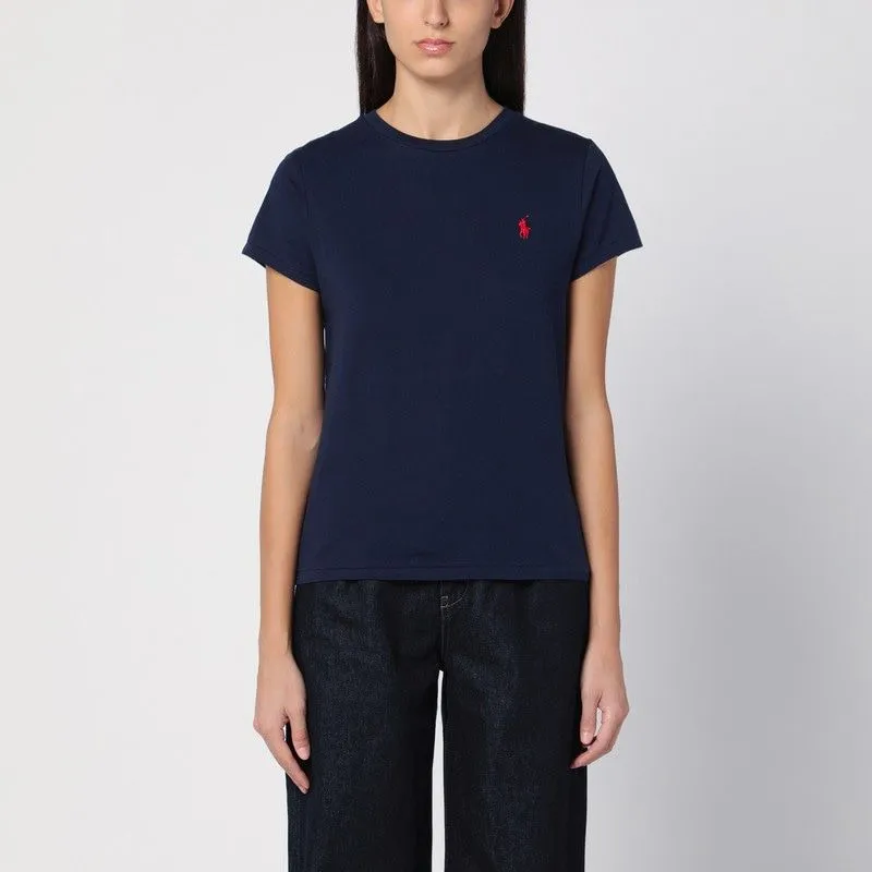 NAVY BLUE COTTON T-SHIRT WITH LOGO sold by Lord & Taylor