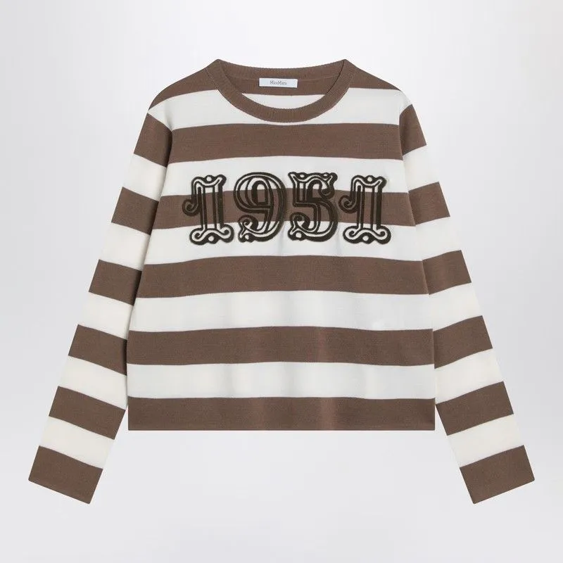 STRIPED WOOL SWEATER WITH EMBROIDERY sold by Lord & Taylor